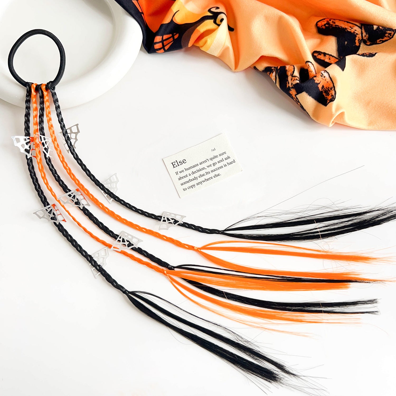 Wholesale Halloween Colored String Pumpkin Bat Braided Cartoon Hairband